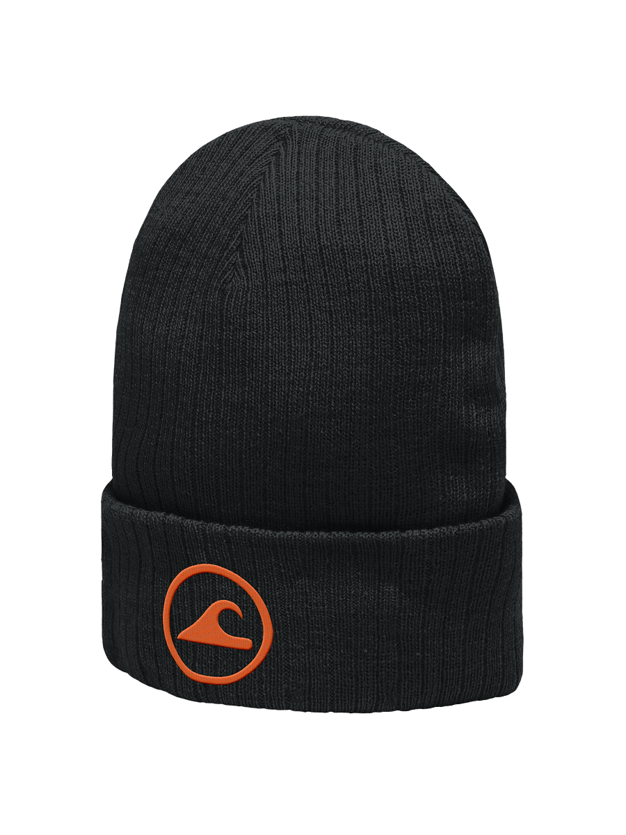 Embroidered Wave Rider Atlantis Ribbed Knit Beanie (Citrus) product image (2)