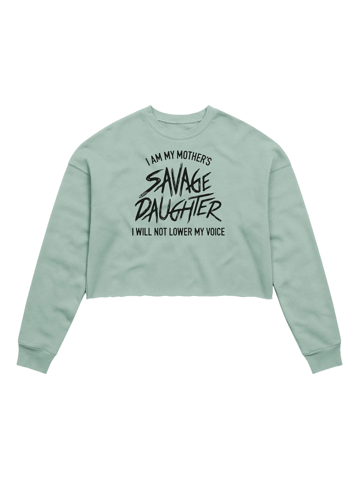 Savage Daughter Women's Fleece Crop Sweatshirt (black print) product image (2)