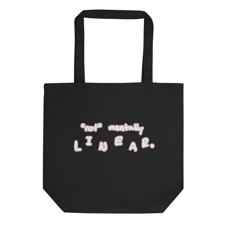 *not* mentally linear (lined design, #E1B9CE) tote bag product image (1)