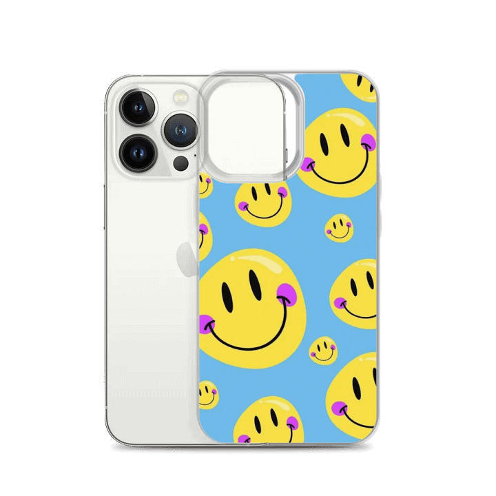 Smiley Faces Blue iPhone Case product image (2)