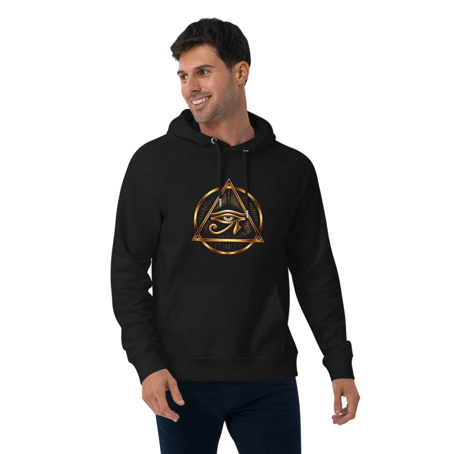 [Eye of Horus] - Unisex Eco Raglan Hoodie product image (3)