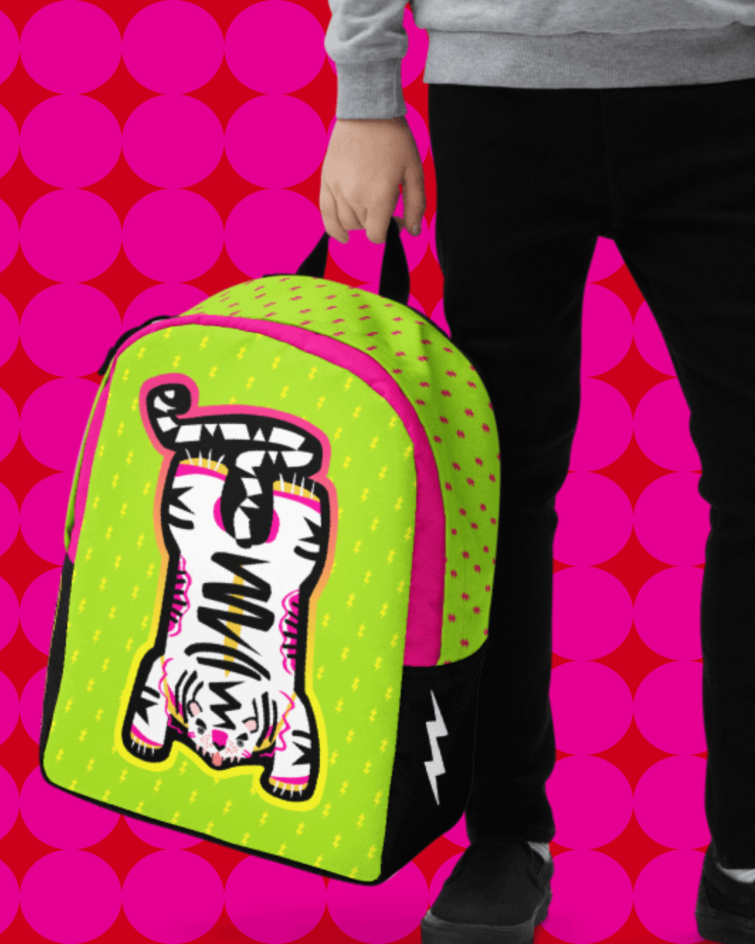 Lime and Pink Tiger Backpack product image (7)