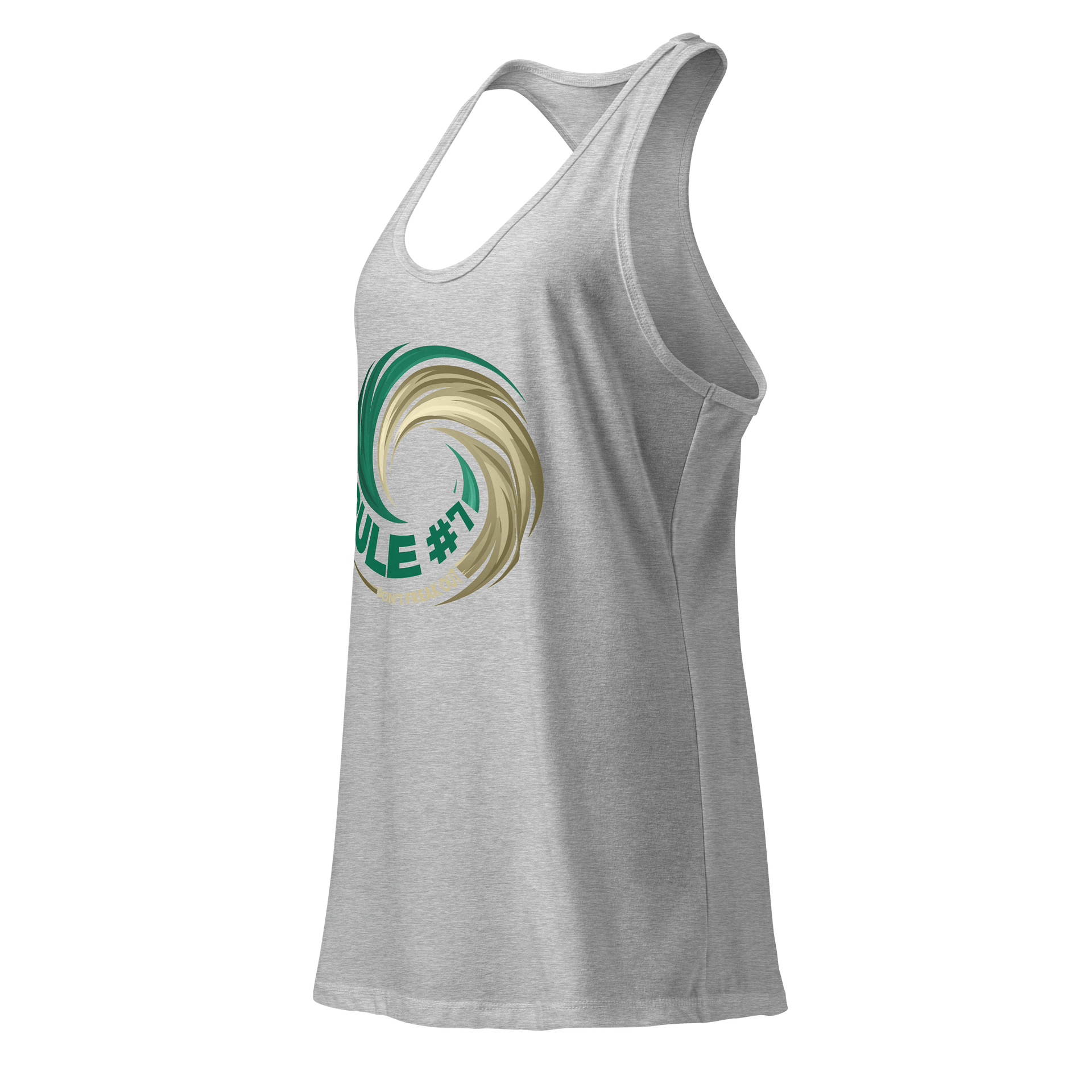 Rule #7 Women's Racerback Tank Green and Gold product image (7)
