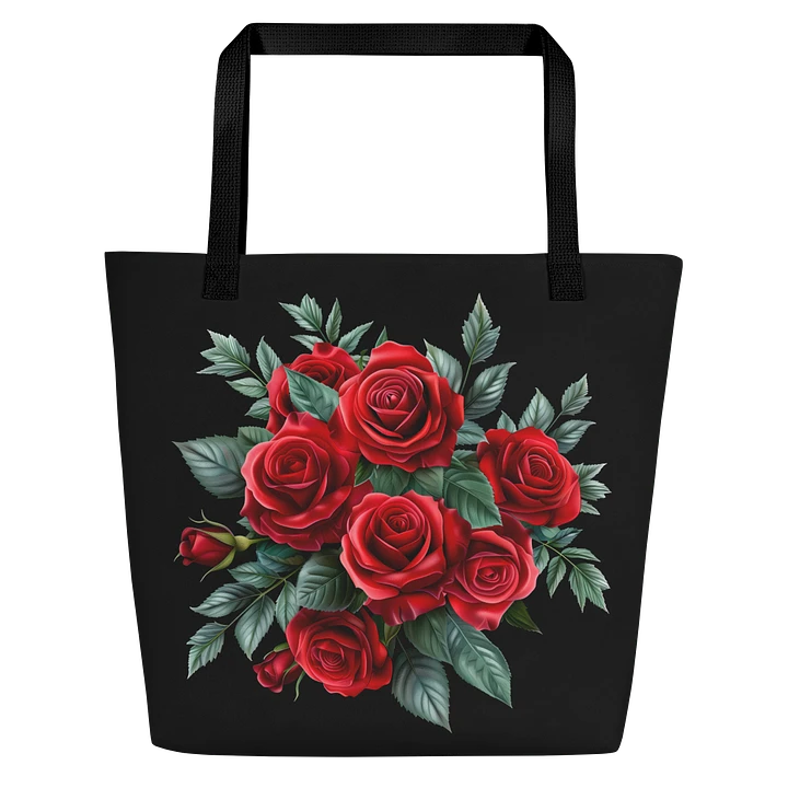 Tote Bag: Elegant Classy Red Roses Dark Floral Themed Art Design product image (1)