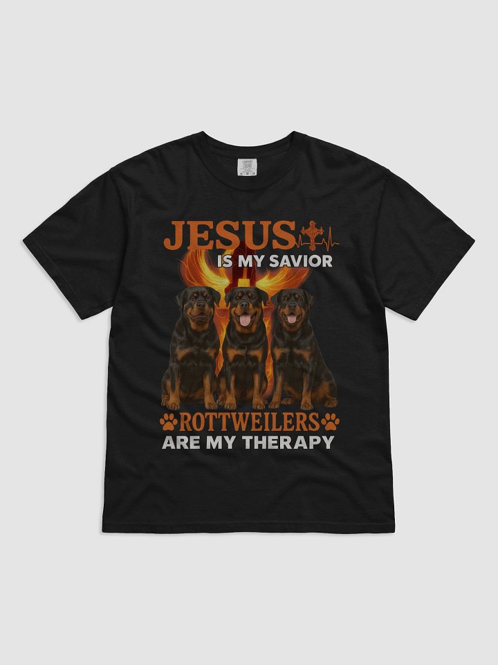 Jesus is my savior Rottweilers are my therapy Tee product image (1)