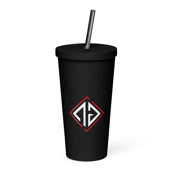Gobelet isotherme noir avec une paille product image (1)
