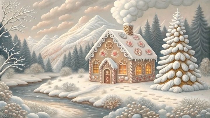 Gingerbread Cottage in Winter Wonderland - Frame TV IV product image (1)
