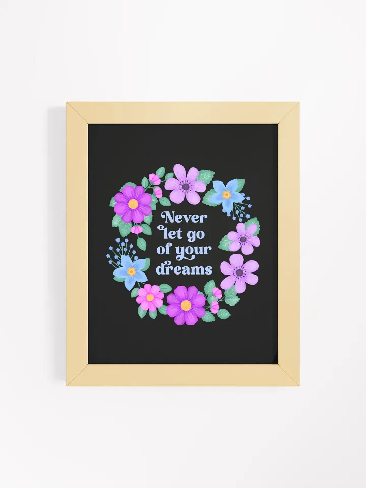 Never let go of your dreams - Motivational Wall Art Black product image (1)