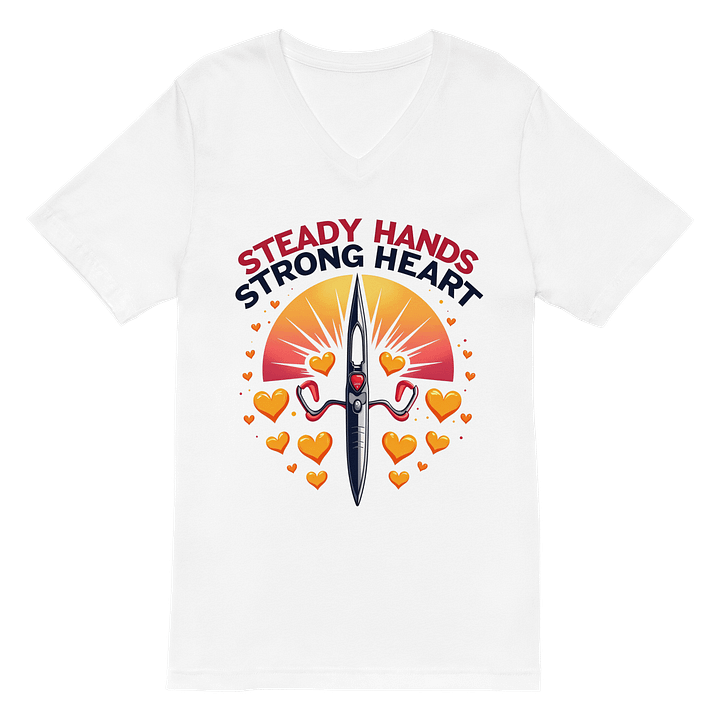 Steady Hands Strong Heart Rowing Boat V-Neck Tee product image (2)