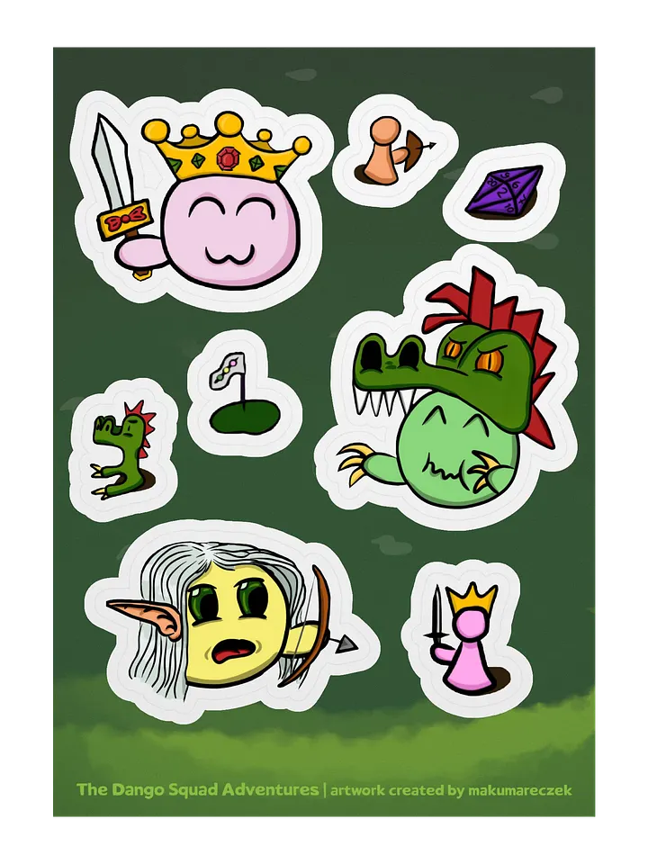 DnD Dango Set - Kiss Cut Sticker Sheet product image (1)