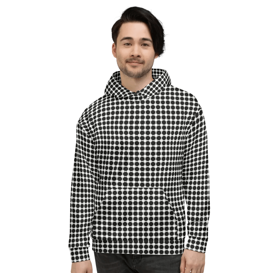 Abstract White and Black Chain Unisex All Over Print Hoodie product image (10)
