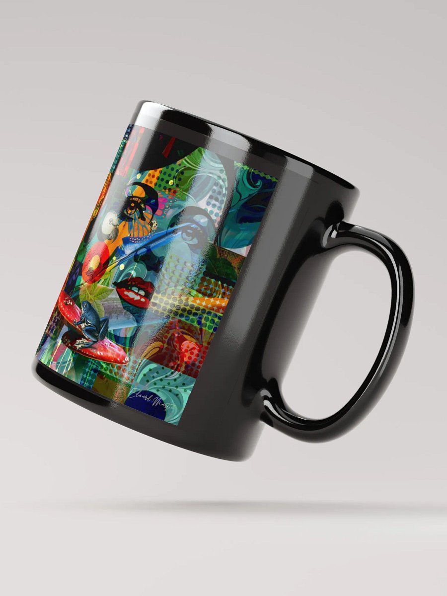 'Among the Wild' by Edward Martin Mixed Media Collage - Black Glossy Mug product image (3)
