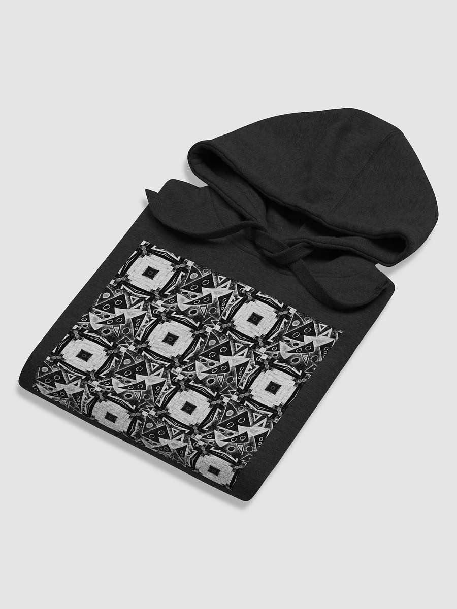 Abstract Monochrome Pattern Shapes and Squares Unisex Pull Over Hoodie product image (8)
