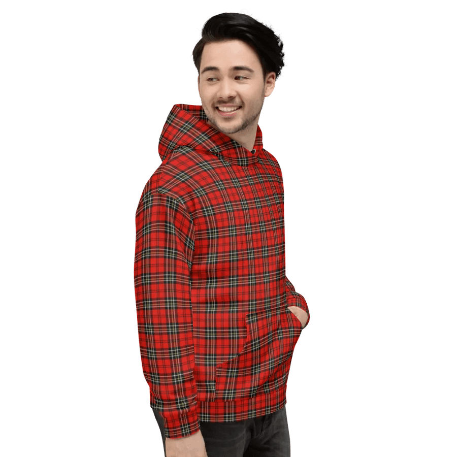 Red Vintage Plaid Hoodie product image (5)