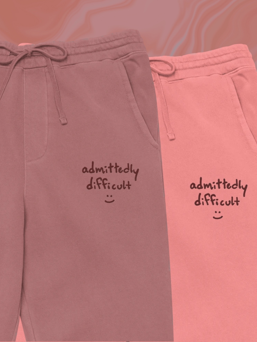 admittedly difficult (maroon thread) pigment dyed sweatpants product image (1)