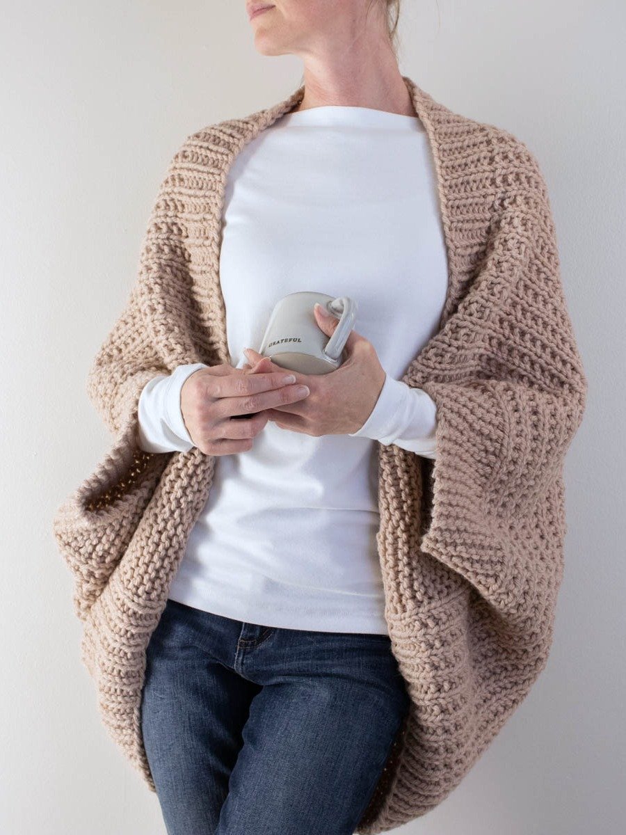 Cozy Shrug Knitting Pattern - Wishing & Hoping product image (2)