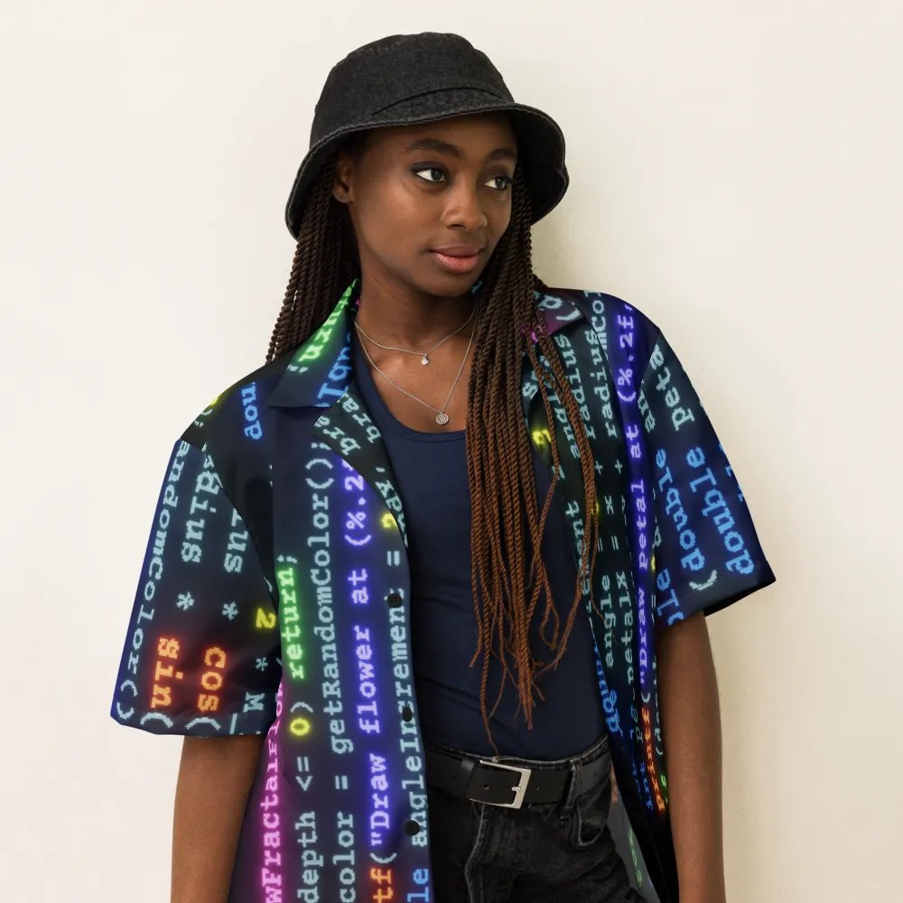 Computer Programming in C (unisex Hawaiian shirt) product image (3)