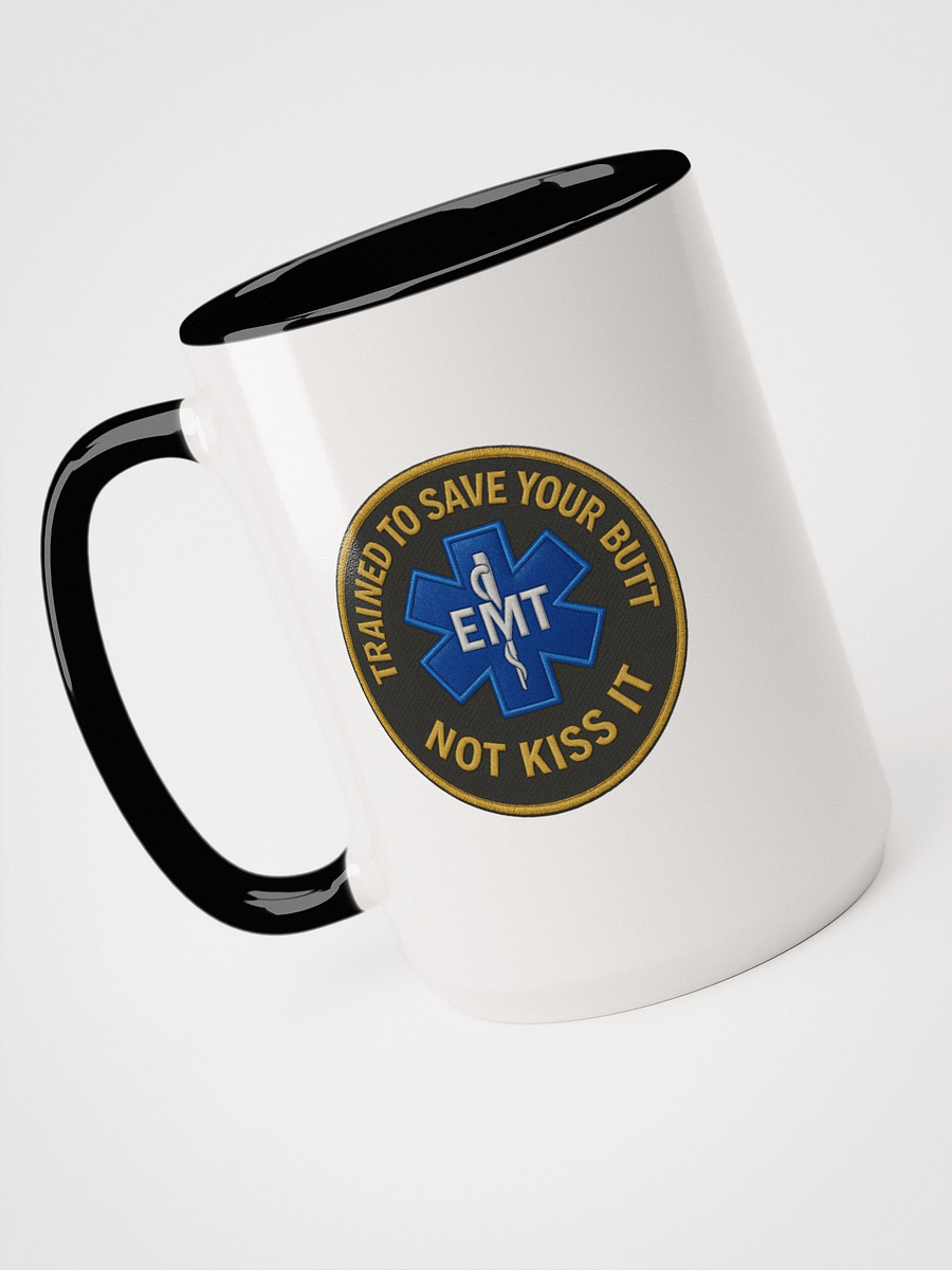 11oz EMT Real Talk Mug – “Save Your Butt” Edition (White with Black Handle) product image (4)