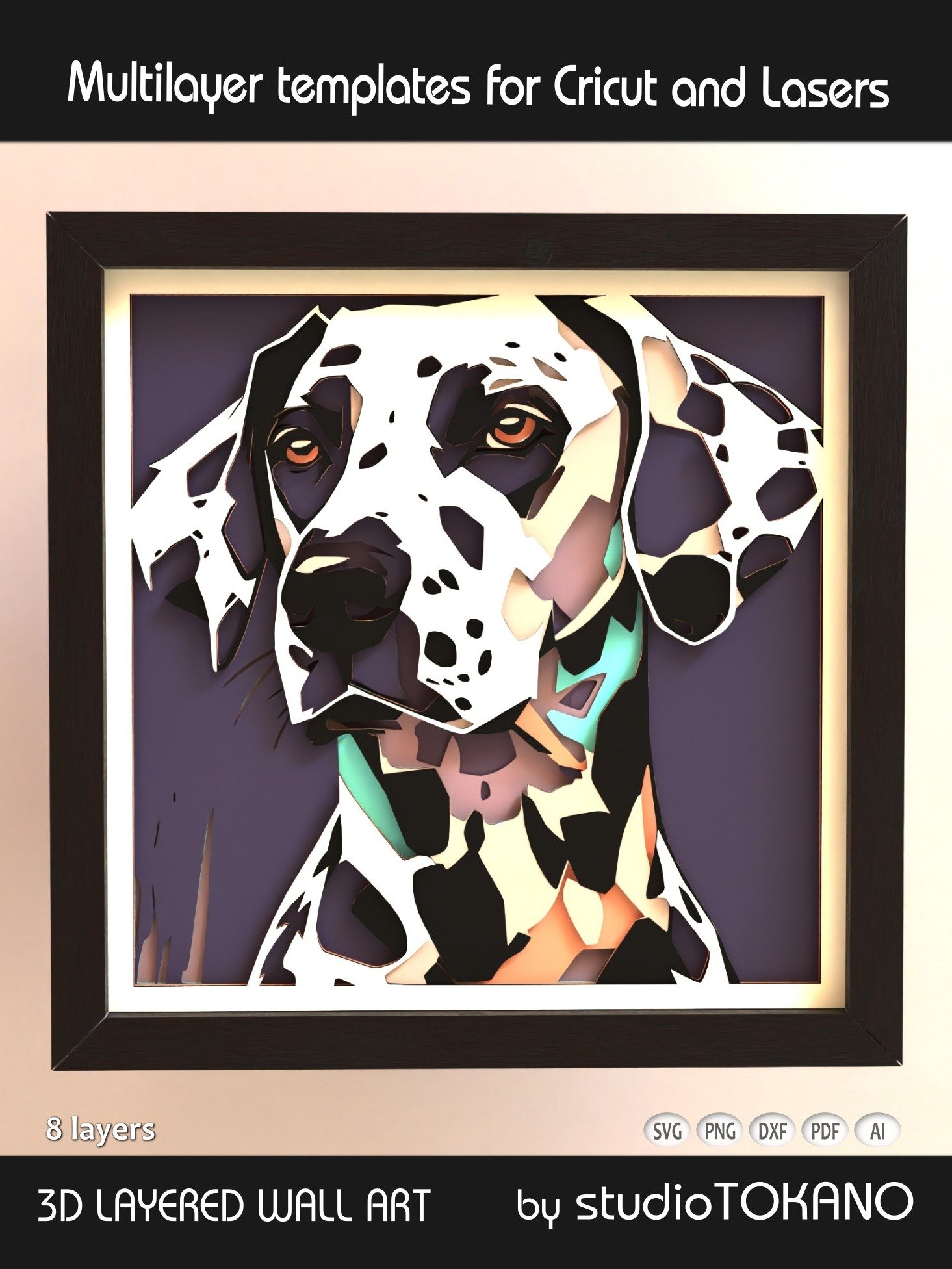 Dalmation Dog 3D Cut File product image (1)