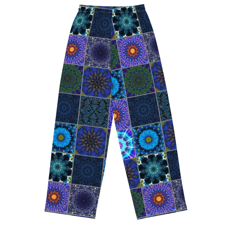 Blue Crazy Quilt Wideleg Pants product image (1)