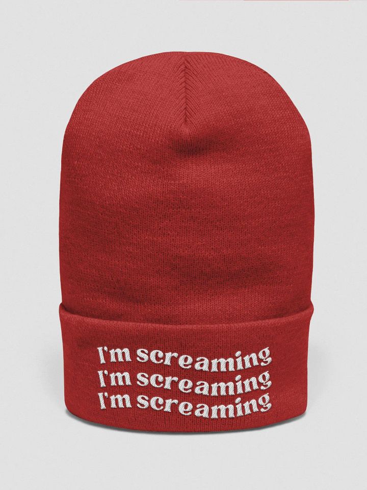 I'm Screaming (White Text) Beanie product image (2)