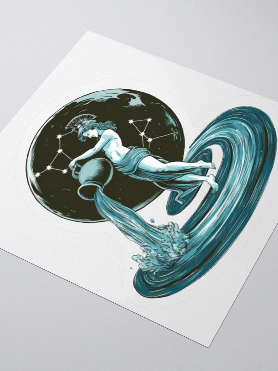 Exclusive Aquarius Celestial Water-Bearer Vinyl Sticker - Zodiac Art product image (8)