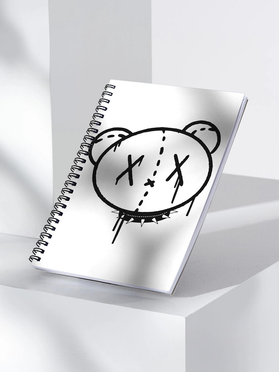 Graffiti Bear Black & White Notebook product image (3)
