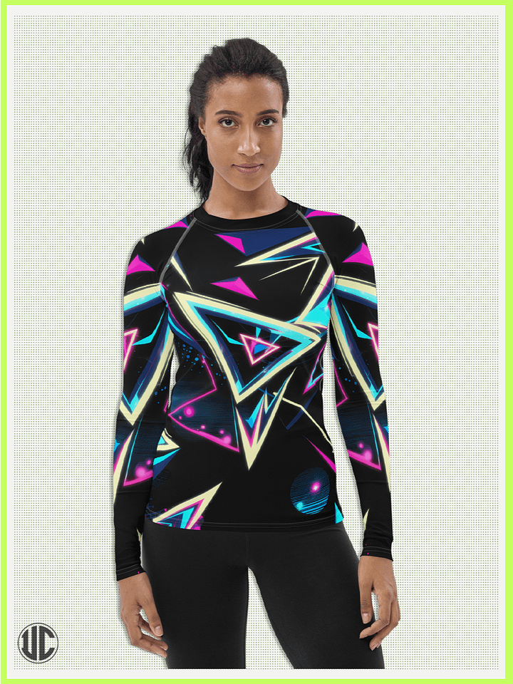Electric ’80s Neon – Women’s Rash Guard product image (1)