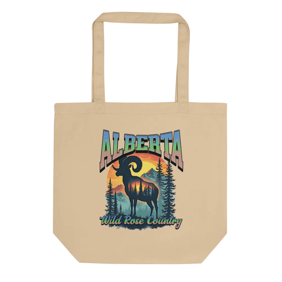 Alberta Wild Rose Country Rocky Mountain Bighorn Sheep Eco Tote Bag product image (1)