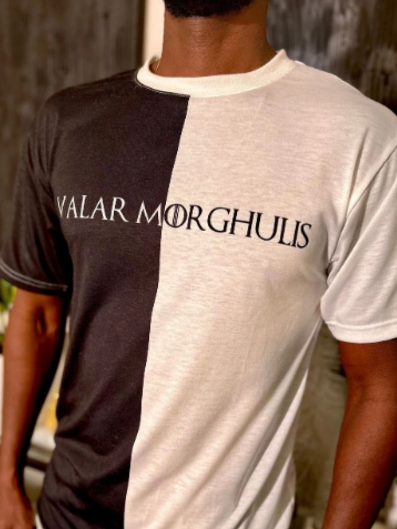 Valar Morghulis Valar Dohaeris Split Black & White Tee product image (3)