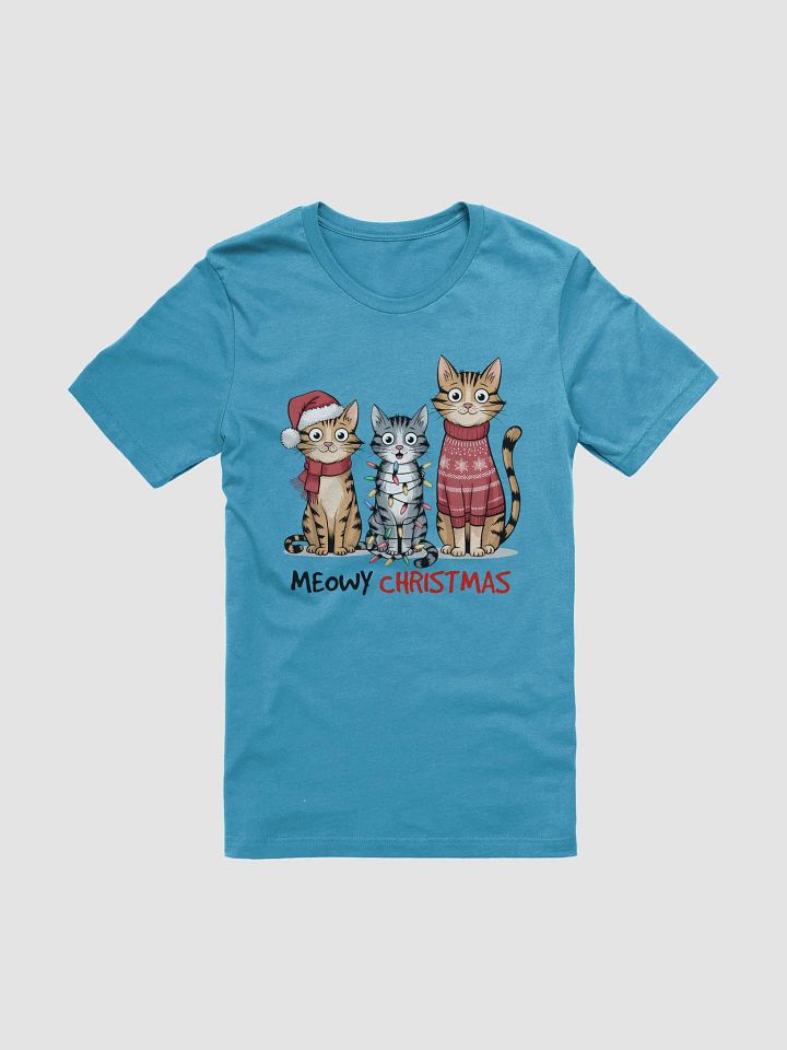 Festive Christmas Cat Trio T-Shirt – Perfect for Cat Lovers and Holiday Cheer! product image (1)