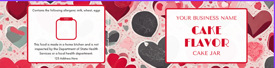 Valentines Heart Cake Jar Label Templates product image (3)