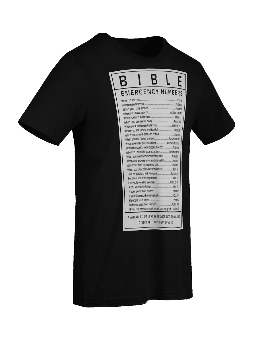 Bible Emergency Numbers T-Shirt product image (9)