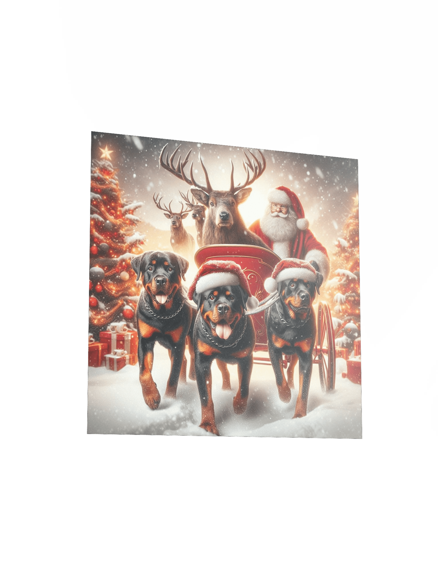 Santa's Rottweiler Sleigh Ride Poster product image (12)