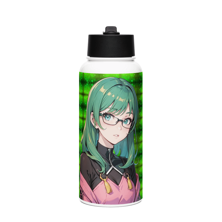 (Green WAIFU) K Stainless Steel Water Bottle with a Straw Lid product image (1)