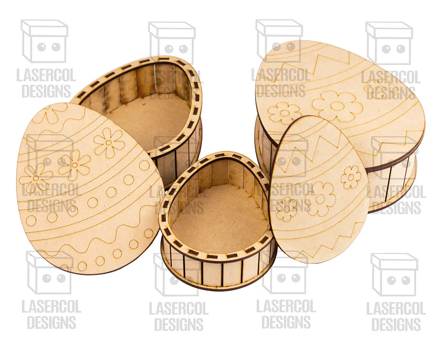 Easter Egg Gift Boxes (3 Sizes, 12 Styles) - Laser Cut Files product image (2)