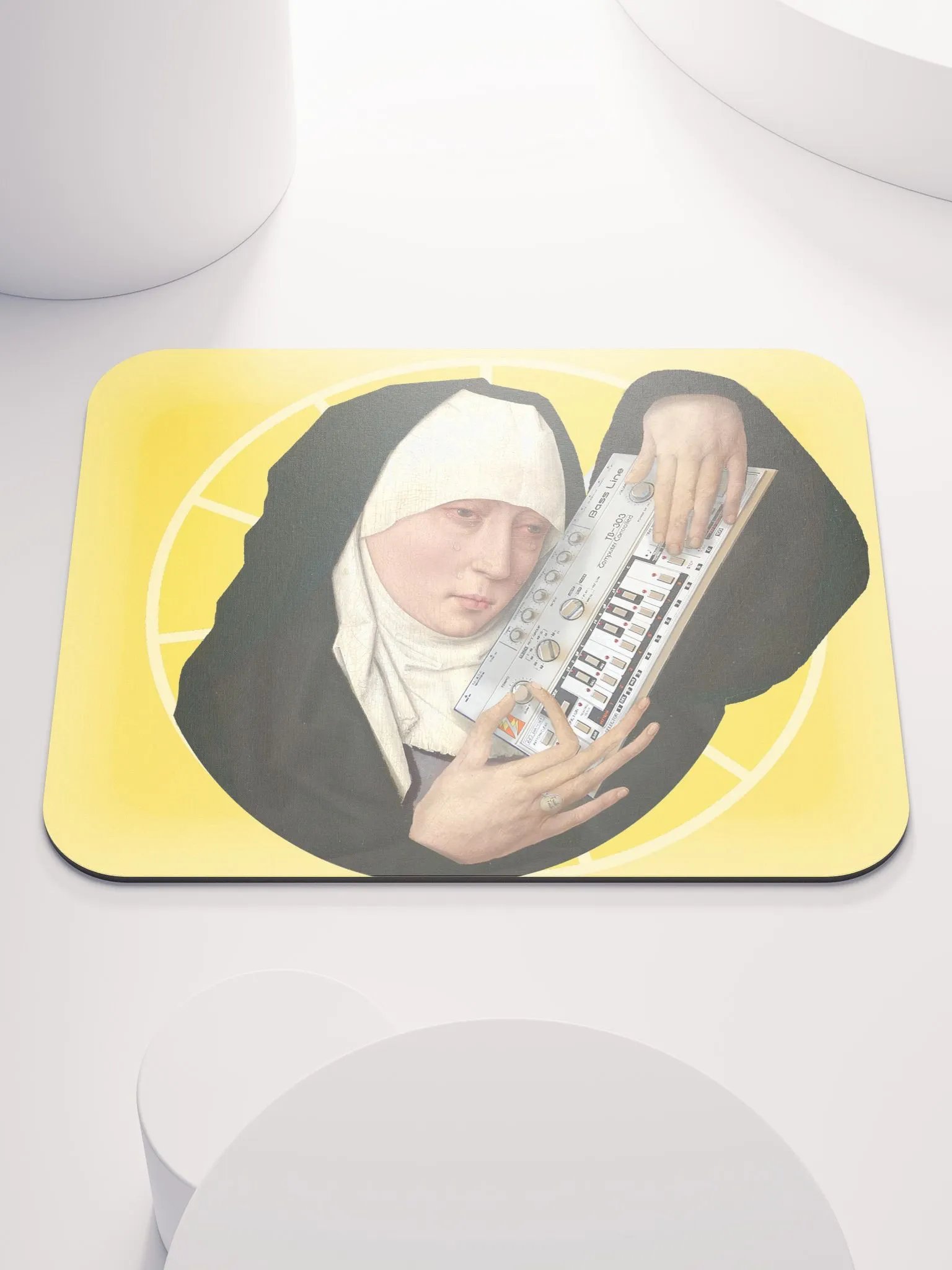 Mater Dolorosa meets Roland TB 303 by Frank Fonik, EDM Techno Classic Mouse Pad product image (1)