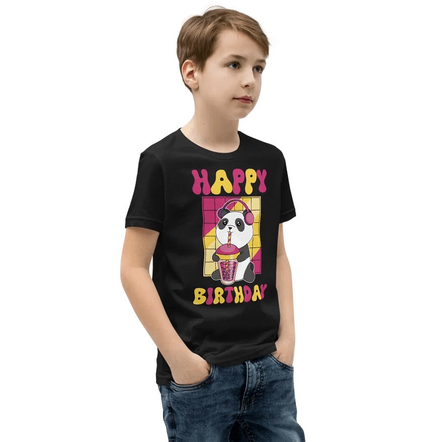 Happy Birthday (Panda With Bubble Tea) T-Shirt For Kids product image (6)