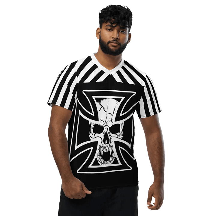 Maltese cross and skull sports jersey product image (1)