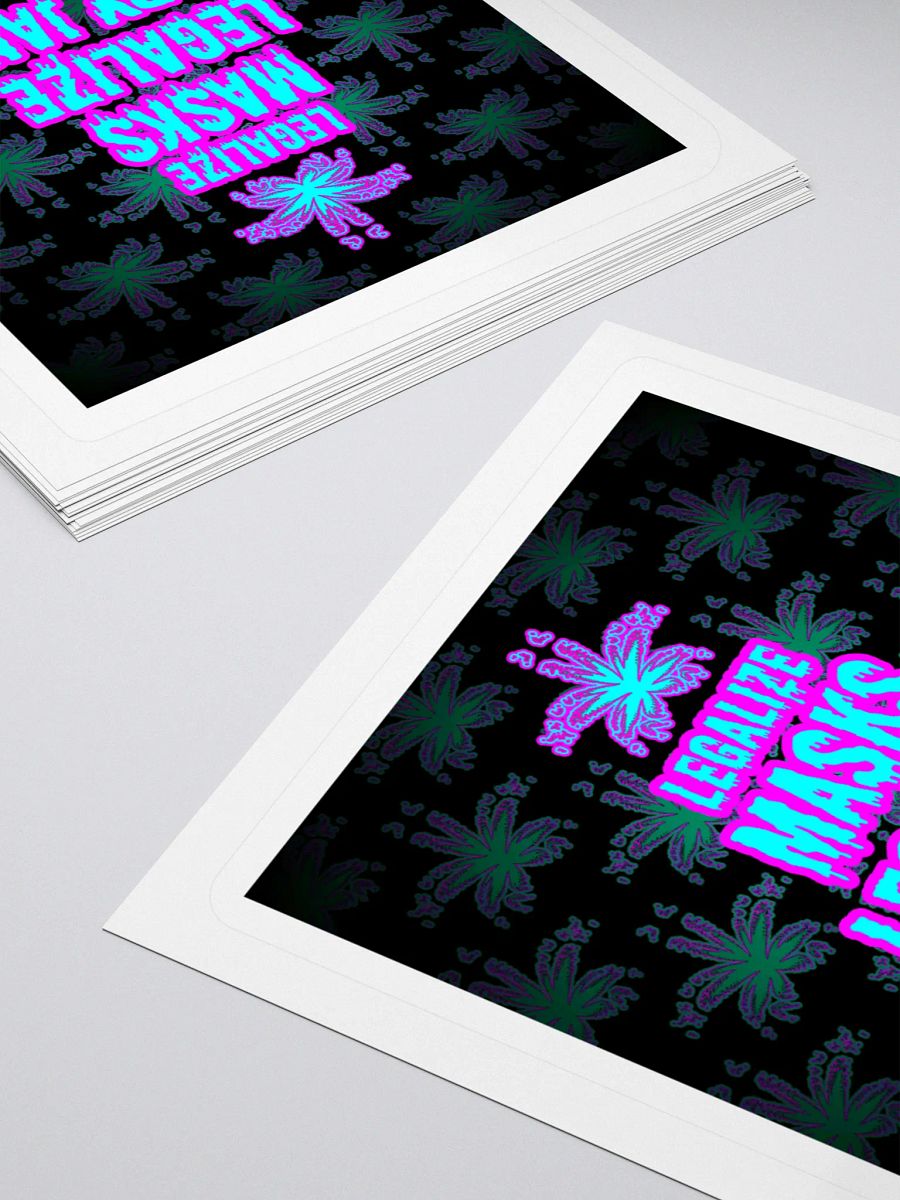 Legalize Masks Mary Jane Cannabis Sticker, Weird Weed Leaf Chronic Illness Art product image (4)