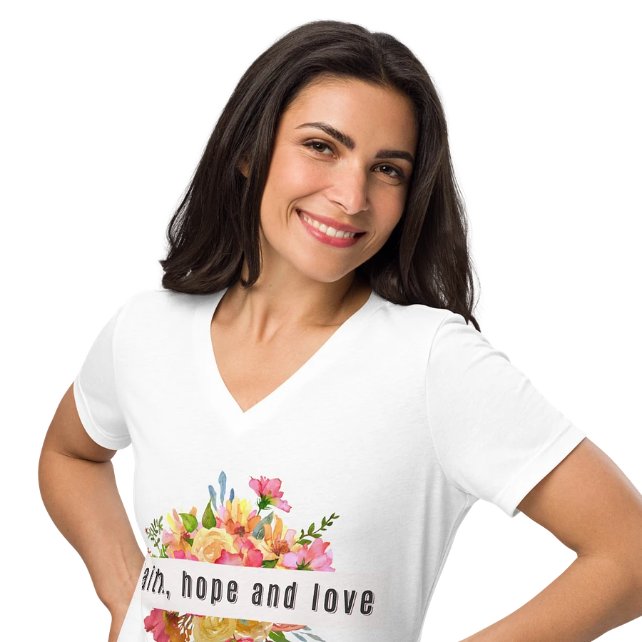 Faith, Hope, and Love Floral V-Neck Tee product image (8)