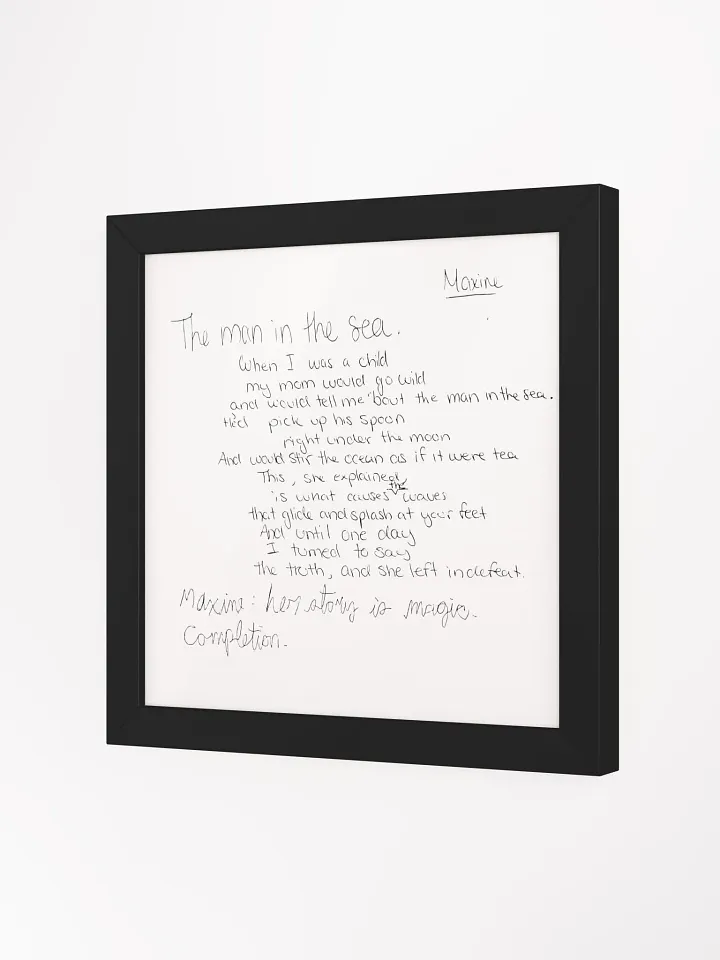 The Man in the Sea: Original Poem - Poster Print (Framed) product image (1)