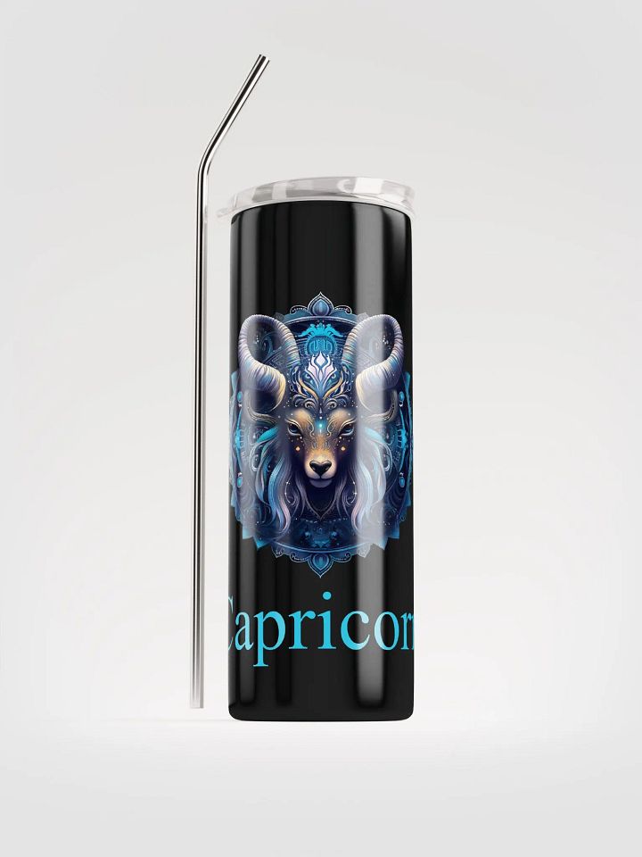 Blue Capricorn Zodiac Stainless Steel Tumbler: Embrace Celestial Hydration product image (1)