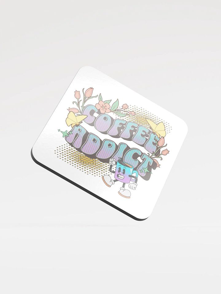 Coffee Addict Mascot Mug Cheerful Cork Coaster product image (1)