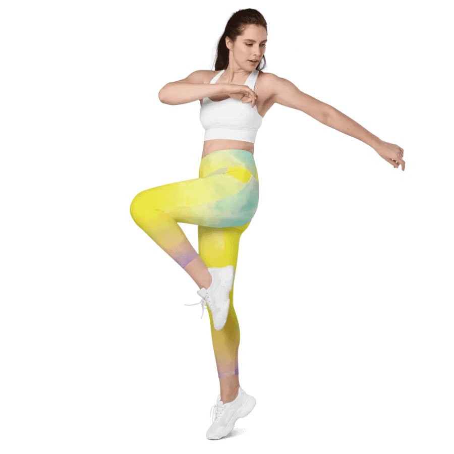 Blur cloud rainbow Design Leggings with Pocket - V9 product image (11)