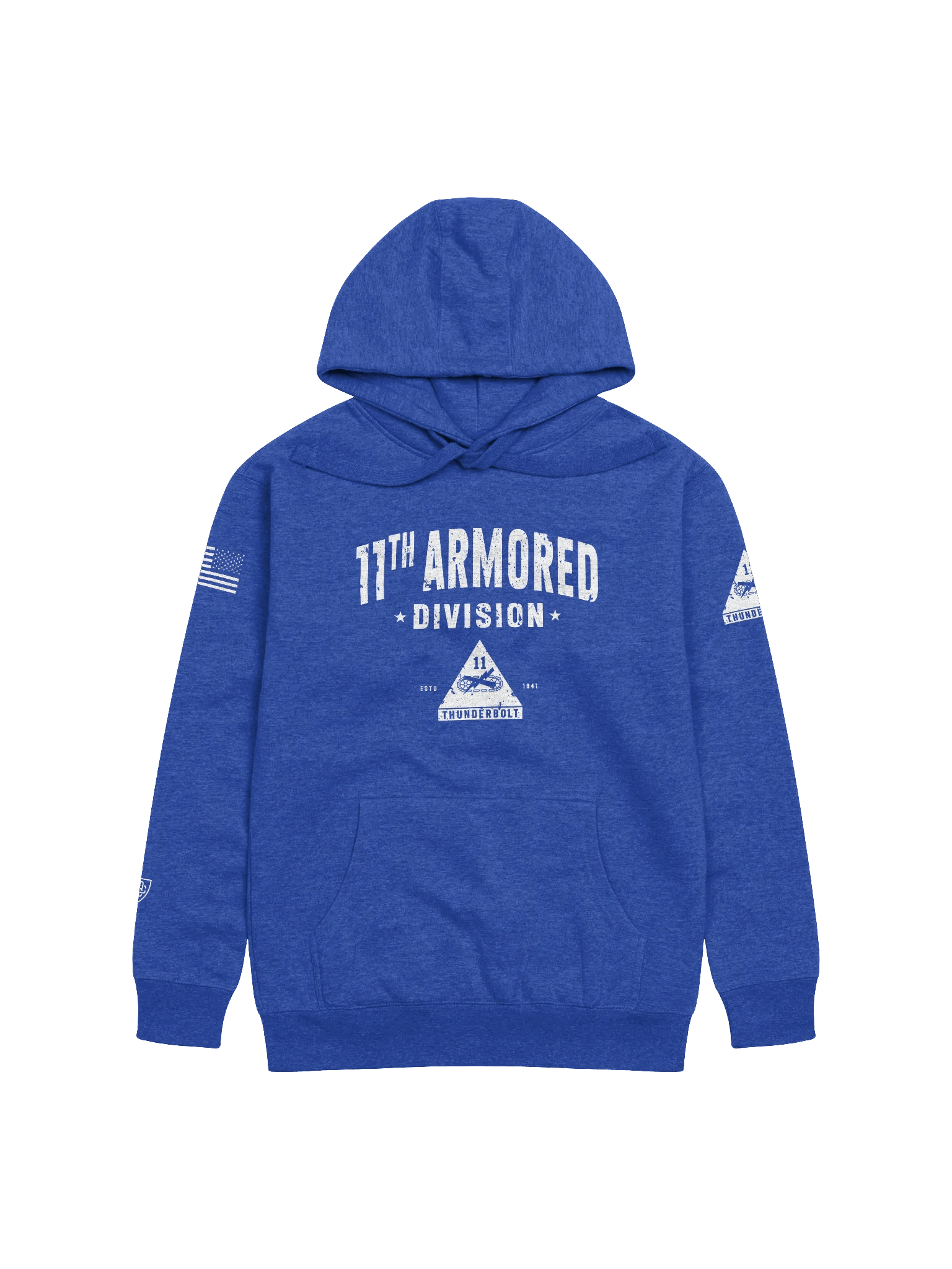 11th Armored Division - Thunderbolt "Distressed" Hoodie product image (6)