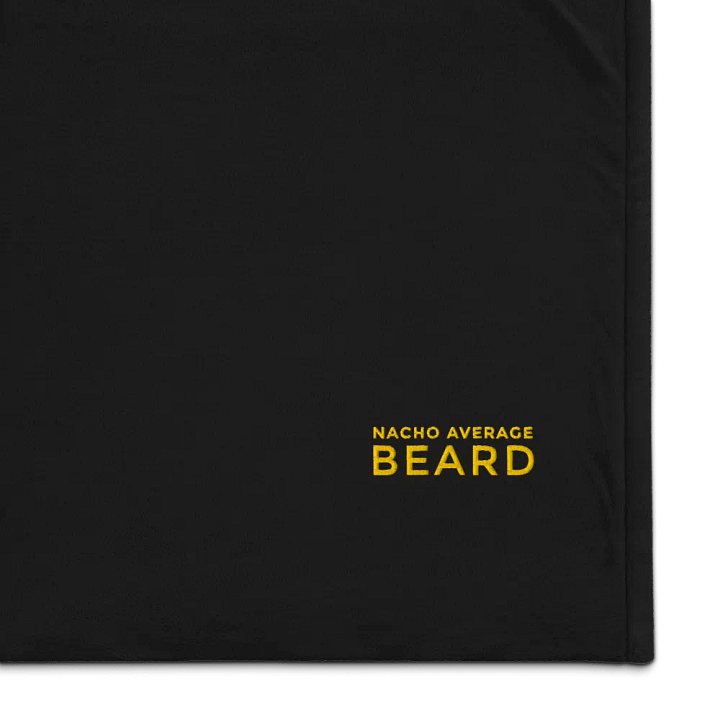 Nacho Average Beard Embroider Sherpa Blanket (Black/ Gold) product image (1)