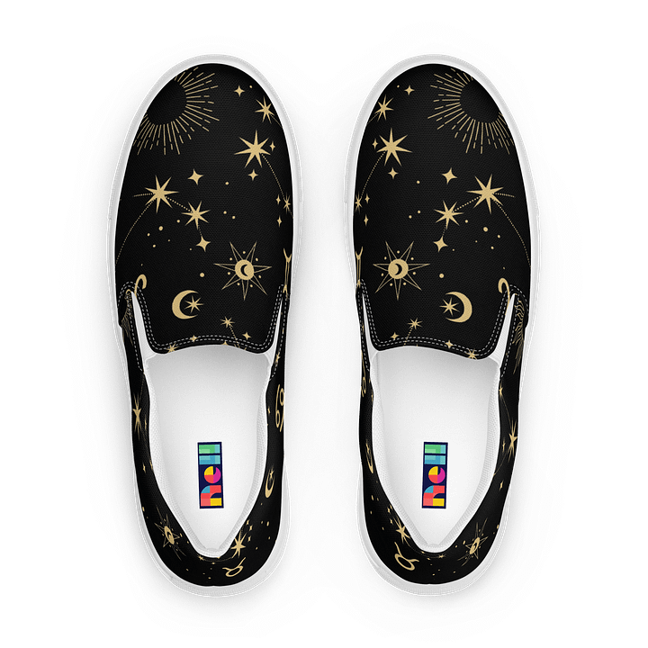 Celestial Zodiac Slip-On Shoes Astrology-Inspired Men's Canvas Sneakers for Spiritual & Cosmic Style product image (1)
