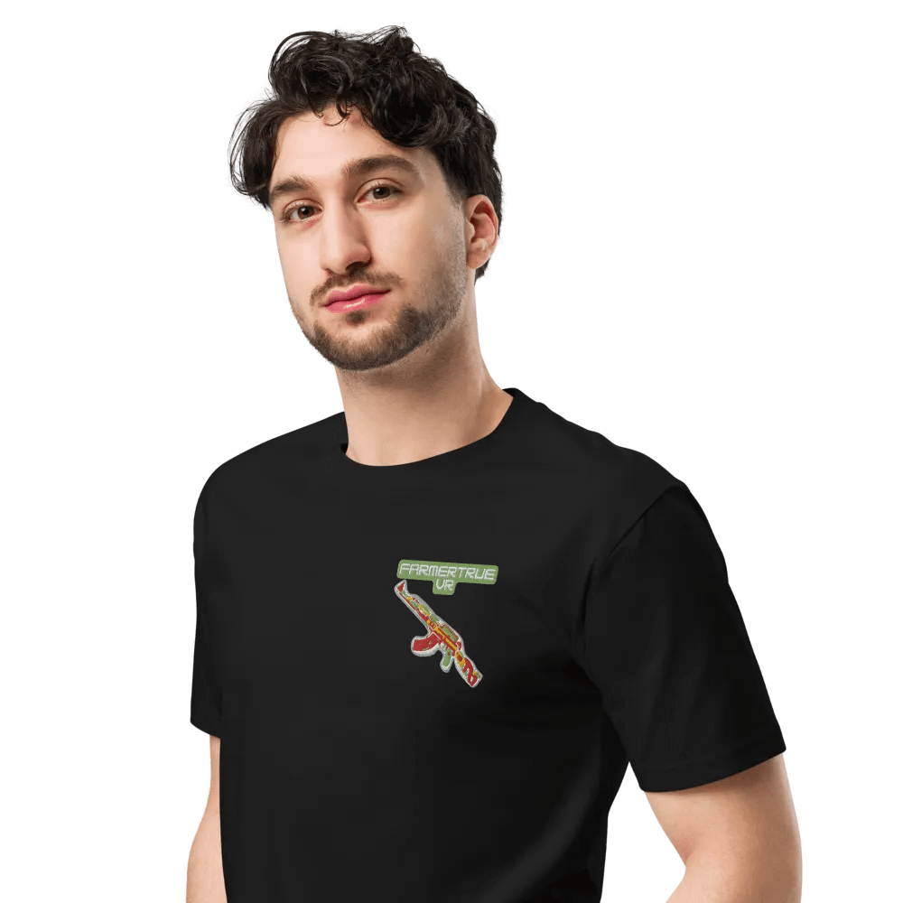 farmertrue font & AK47 Drawn T-Shirt Embroidered Unisex product image (4)