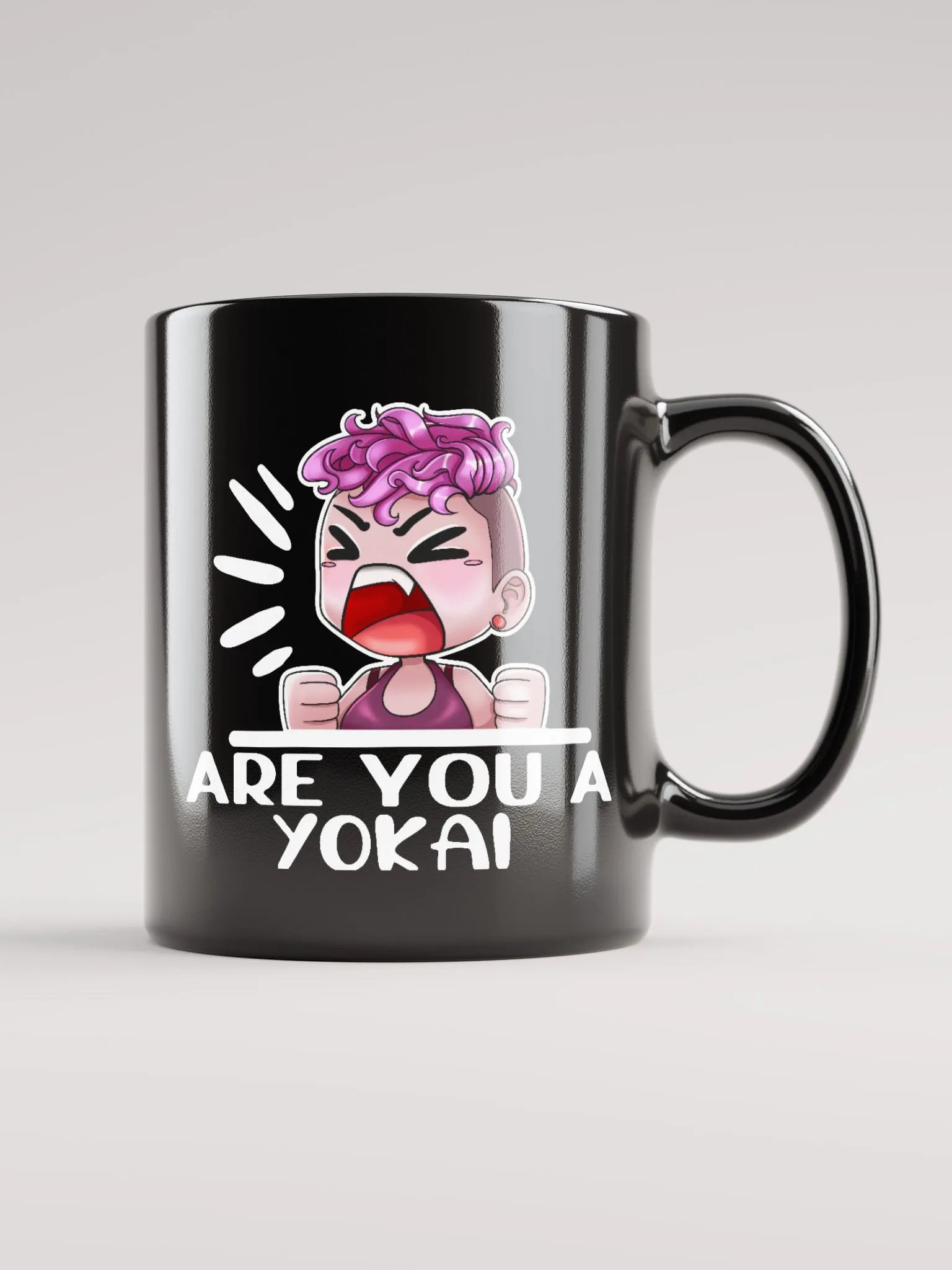 ARE YOU A YOKAI Coffee Mug (White Lettering) product image (6)